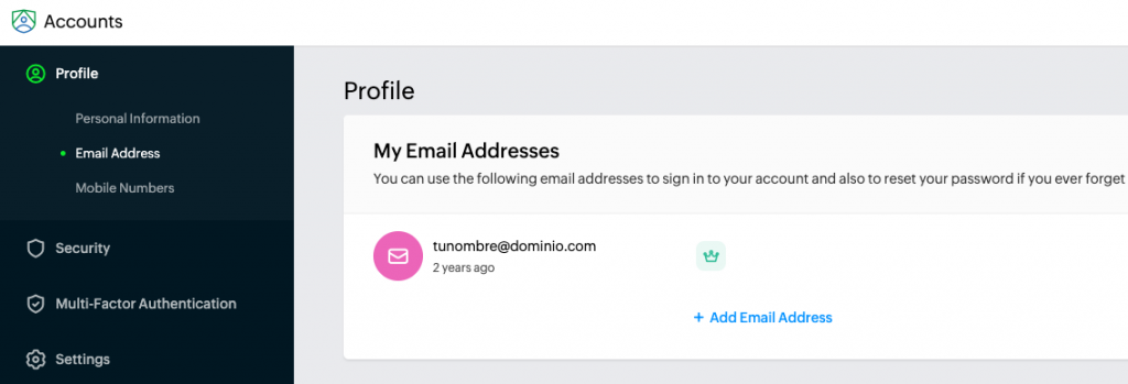 Crear email con dominio personalizado gratis y pago, crear cuenta de email dentro de Zoho